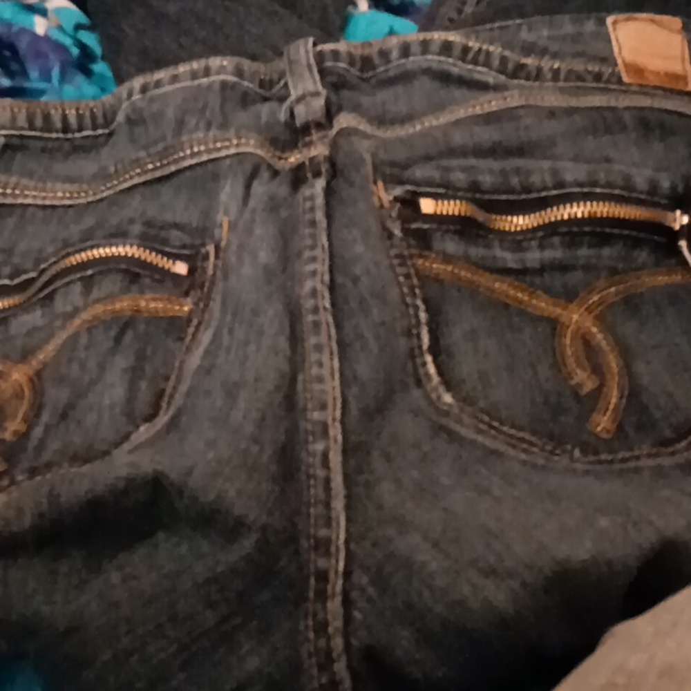 Blue Skinny Jeans with Distressed Look